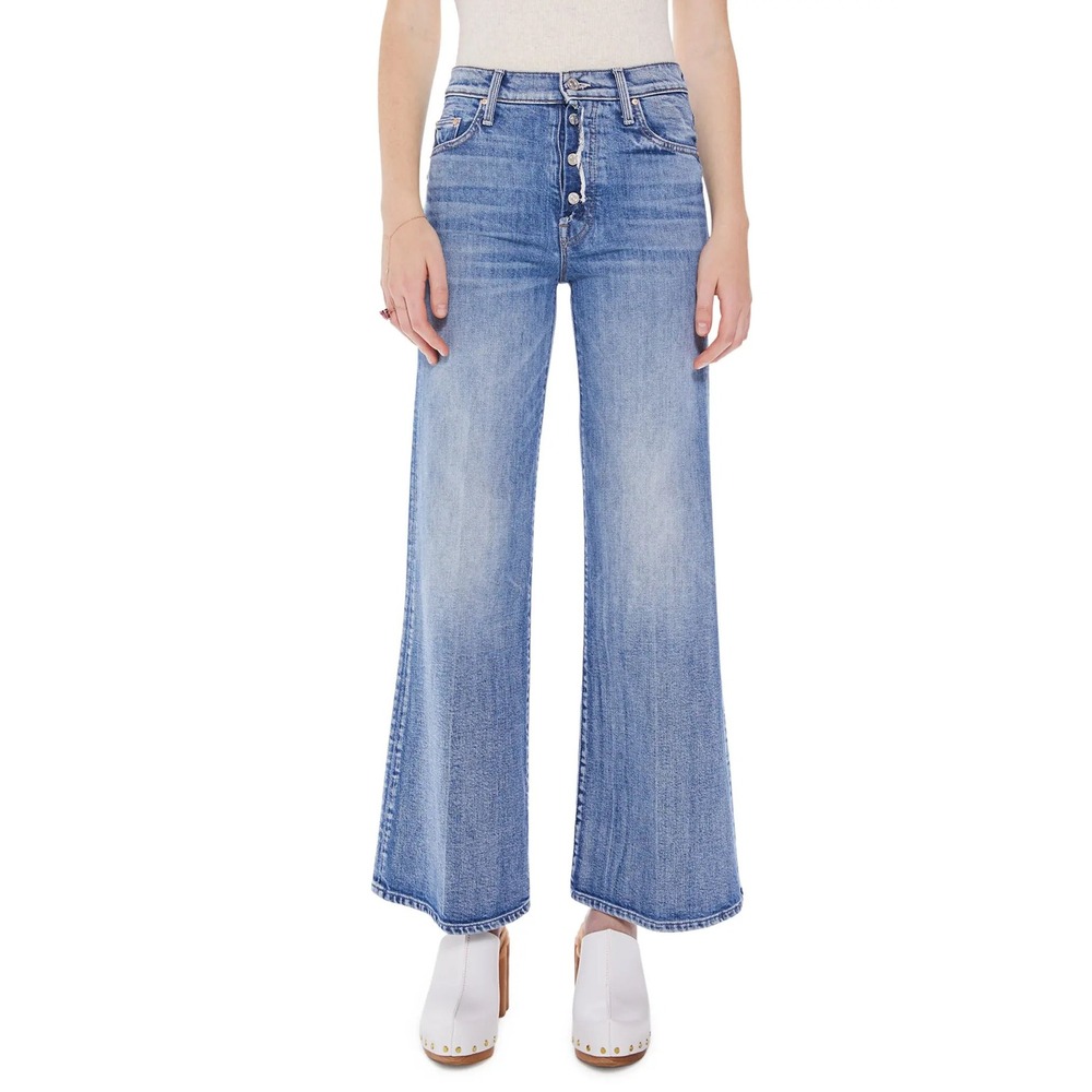 Mother Superior The Fly Cut Tomcat Roller Jeans Crashing Blue Wide Leg 24